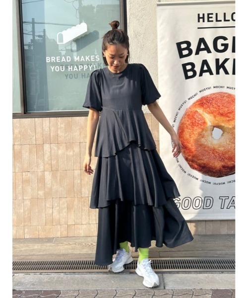 titivate（ティティベイト）の「ランダムヘムティアードワンピース（ワンピース・レディース・チャコール/ライトベージュ・SP/MT/L/M）」の14枚目の写真