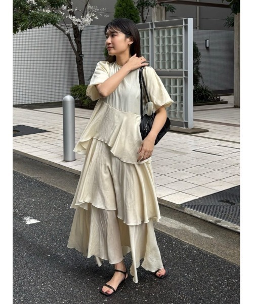 titivate（ティティベイト）の「ランダムヘムティアードワンピース（ワンピース・レディース・チャコール/ライトベージュ・SP/MT/L/M）」の16枚目の写真