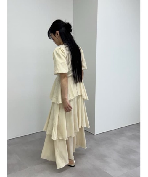 titivate（ティティベイト）の「ランダムヘムティアードワンピース（ワンピース・レディース・チャコール/ライトベージュ・SP/MT/L/M）」の15枚目の写真