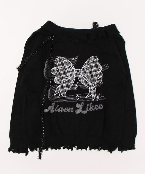 HOOK(フック)の「【HOOK】for girls オフショルダーリボン刺繍ニット(ニット/セーター・レディース・ピンク/ホワイト/ブラック・MEDIUM/SMALL)」の6枚目の写真