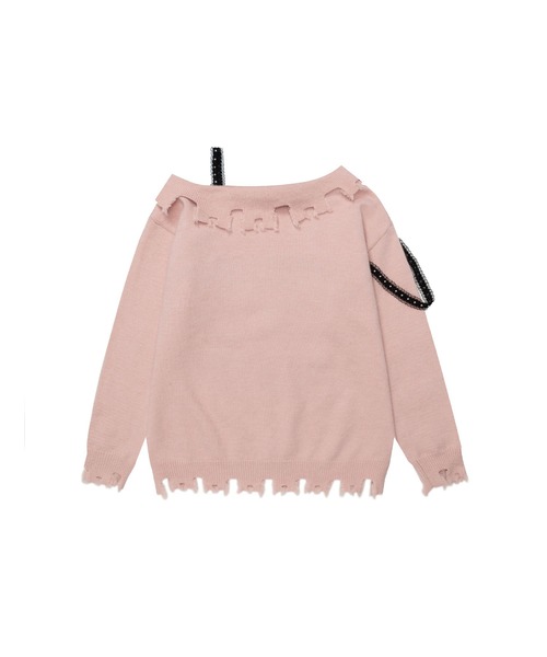 HOOK(フック)の「【HOOK】for girls オフショルダーリボン刺繍ニット(ニット/セーター・レディース・ピンク/ホワイト/ブラック・MEDIUM/SMALL)」の21枚目の写真