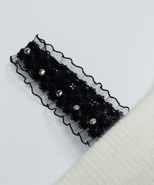 HOOK(フック)の「【HOOK】for girls オフショルダーリボン刺繍ニット(ニット/セーター・レディース・ピンク/ホワイト/ブラック・MEDIUM/SMALL)」の10枚目の写真