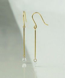 anq. | 「anq.」K18・0.2ct レーザーホールダイヤモンド フックピアス(ピアス（両耳用）)