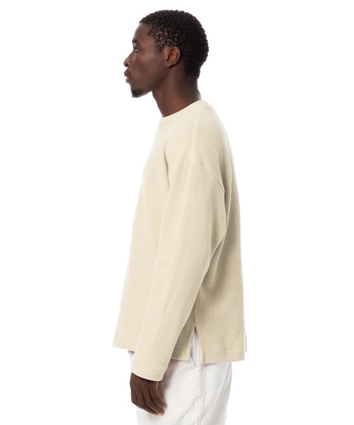雑誌で紹介された Cotton Roughly Knit ザックリスリット入りコットン / Top Slit トップス