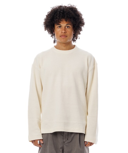Sandinista(サンディニスタ)の「Roughly Cotton Knit Slit Top / ザックリスリット入りコットンニットトップ(ニット/セーター・メンズ・ピンク系/ブルー系その他/アイボリー・MEDIUM/SMALL/LARGE)」の11枚目の写真
