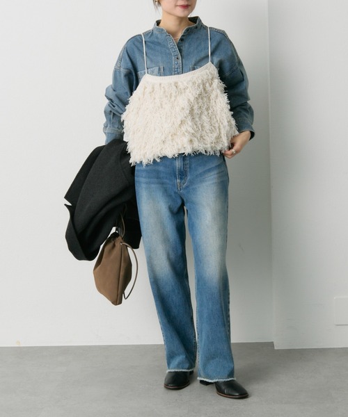 PUAL CE CIN（ピュアルセシン）の「縦ストレッチ足長デニムパンツ（デニムパンツ・レディース・ブルー/サックスブルー・SMALL/MEDIUM）」の3枚目の写真