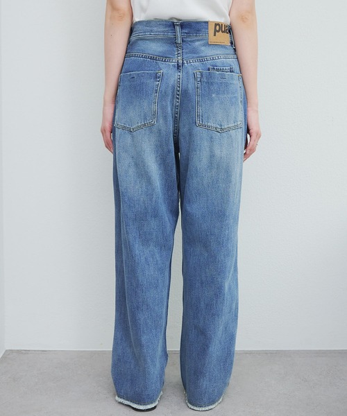 PUAL CE CIN（ピュアルセシン）の「縦ストレッチ足長デニムパンツ（デニムパンツ・レディース・ブルー/サックスブルー・SMALL/MEDIUM）」の12枚目の写真