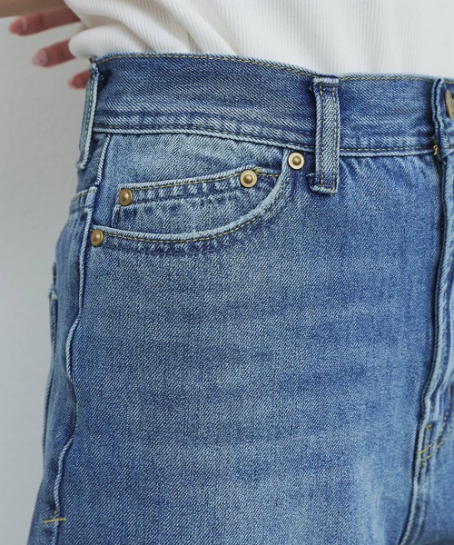 PUAL CE CIN（ピュアルセシン）の「縦ストレッチ足長デニムパンツ（デニムパンツ・レディース・ブルー/サックスブルー・SMALL/MEDIUM）」の10枚目の写真