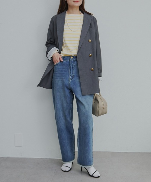 PUAL CE CIN（ピュアルセシン）の「縦ストレッチ足長デニムパンツ（デニムパンツ・レディース・ブルー/サックスブルー・SMALL/MEDIUM）」の5枚目の写真