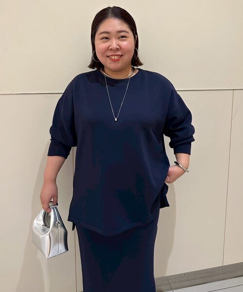 新品・タグ付き✨ラウンジドレス　リネン　オーバーシャツ ブルー　ゆったり ポンチプルオーバー（Tシャツ/カットソー）｜LOUNGEDRESS
