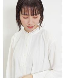Samansa Mos2 | 襟刺繍レースブラウス(シャツ/ブラウス)
