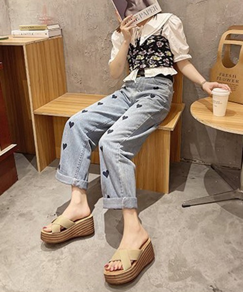 Miniministore(ミニミニストア)の「厚底サンダル ウエッジソール 韓国風(サンダル・レディース・ブラック/その他/ゼブラ/グリーン/レオパード/ベージュ/オレンジ・22.5cm/23.0cm/24.0cm/24.5cm/23.5cm)」の14枚目の写真