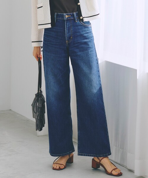 Lee（リー）の「【Lee×grove別注】WIDE DENIM PANTS（デニムパンツ・レディース・ネイビー/ブルー系その他・02/03/01）」の2枚目の写真