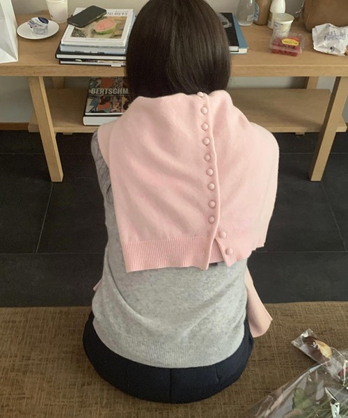 MEMECLE（メメクル）の「【 MEMECLE / メメクル 】フロントボタンニットカーディガン（カーディガン/ボレロ・レディース・ピンク/グレー・FREE）」の5枚目の写真