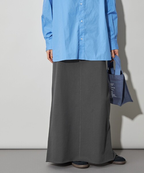 CITEN（シテン）の「＜CITEN＞ウエストロゴスウェットロングスカート（スカート・レディース・ダークグレー/ライトグレー・S/M）」の6枚目の写真