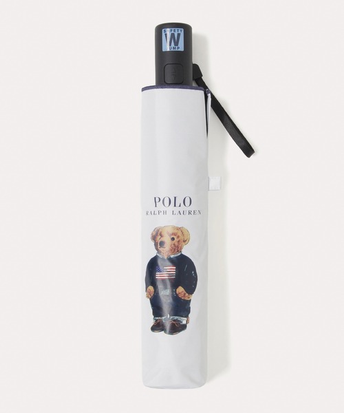 遮光100％ 晴雨兼用 折りたたみ日傘 自動開閉 'POLO BEAR' ポロベア