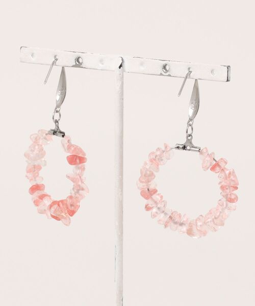tone(トーン)の「【Ann】A040 チップ フープピアス サージカルステンレス(MA)(ピアス(両耳用)・レディース・ホワイト/ピンク/ブルー・FREE)」の4枚目の写真