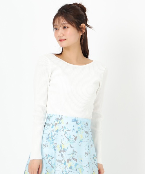 MISCH MASCH(ミッシュマッシュ)の「リボン2wayリブニット(ニット/セーター・レディース・ホワイト/ピンク/グリーン/ネイビー・フリ-)」の20枚目の写真