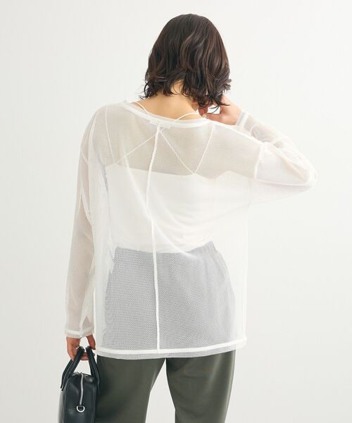 Green Parks(グリーンパークス)の「メッシュカットプルオーバー(Tシャツ/カットソー・レディース・ブラック/ホワイト/オレンジ・FREE)」の10枚目の写真