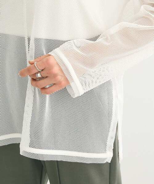 Green Parks(グリーンパークス)の「メッシュカットプルオーバー(Tシャツ/カットソー・レディース・ブラック/ホワイト/オレンジ・FREE)」の12枚目の写真