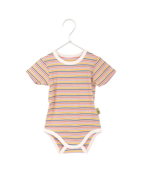 MAKE YOUR DAY（メイクユアデイ）の「テレコボーダーロンパス（ロンパース・キッズ・ブラック/イエロー/ミント/グリーン・80/70）」の4枚目の写真