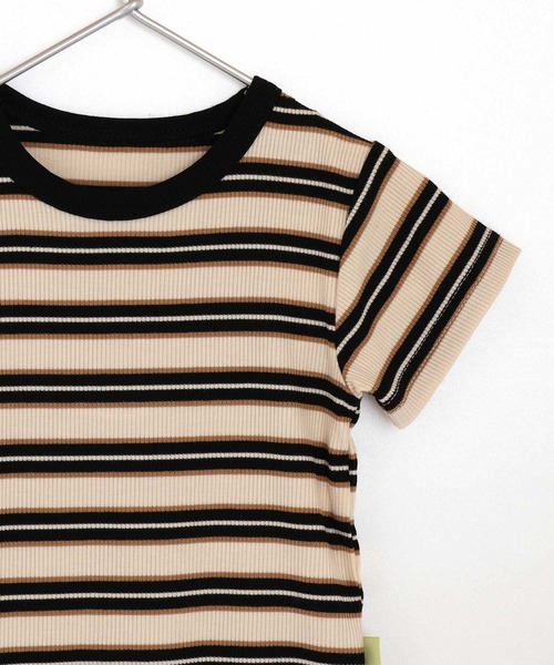 MAKE YOUR DAY（メイクユアデイ）の「テレコボーダーロンパス（ロンパース・キッズ・ブラック/イエロー/ミント/グリーン・80/70）」の14枚目の写真