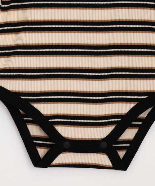 MAKE YOUR DAY（メイクユアデイ）の「テレコボーダーロンパス（ロンパース・キッズ・ブラック/イエロー/ミント/グリーン・80/70）」の16枚目の写真