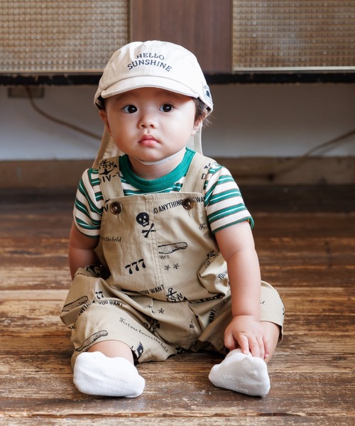 MAKE YOUR DAY（メイクユアデイ）の「テレコボーダーロンパス（ロンパース・キッズ・ブラック/イエロー/ミント/グリーン・80/70）」の19枚目の写真