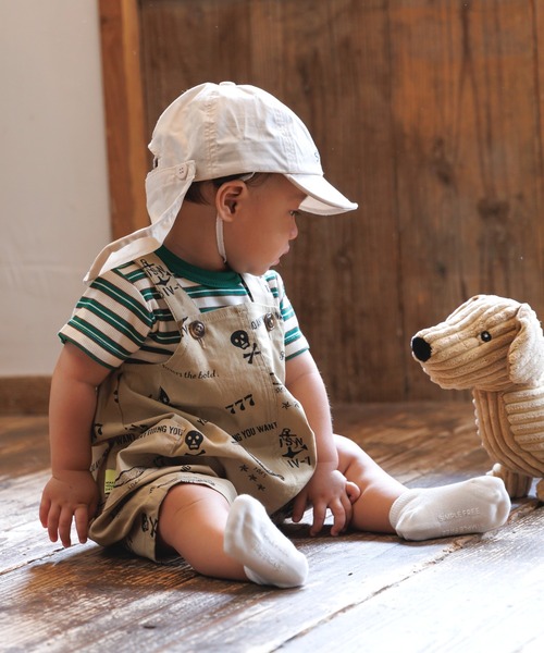 MAKE YOUR DAY（メイクユアデイ）の「テレコボーダーロンパス（ロンパース・キッズ・ブラック/イエロー/ミント/グリーン・80/70）」の20枚目の写真