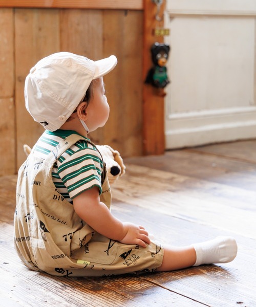 MAKE YOUR DAY（メイクユアデイ）の「テレコボーダーロンパス（ロンパース・キッズ・ブラック/イエロー/ミント/グリーン・80/70）」の5枚目の写真