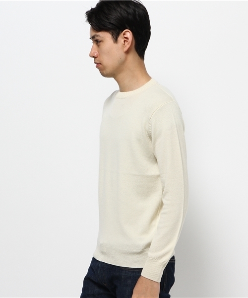 URBAN RESEARCH（アーバンリサーチ）の「UR TAILOR ウールカシミヤクルーニット（ニット/セーター・メンズ・ホワイト/カーキ/ブラウン/グリーン/ブルー・LARGE/MEDIUM）」の6枚目の写真