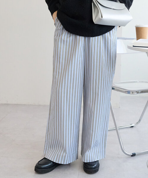 DISCOAT(ディスコート)の「アソートストライプワイドパンツ(その他パンツ・レディース・サックスブルー/イエロー・MEDIUM/LARGE)」の5枚目の写真