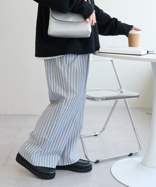 DISCOAT(ディスコート)の「アソートストライプワイドパンツ(その他パンツ・レディース・サックスブルー/イエロー・MEDIUM/LARGE)」の6枚目の写真