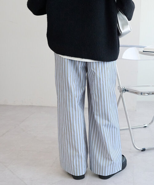 DISCOAT(ディスコート)の「アソートストライプワイドパンツ(その他パンツ・レディース・サックスブルー/イエロー・MEDIUM/LARGE)」の8枚目の写真