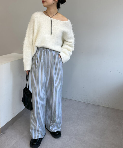 DISCOAT(ディスコート)の「アソートストライプワイドパンツ(その他パンツ・レディース・サックスブルー/イエロー・MEDIUM/LARGE)」の14枚目の写真