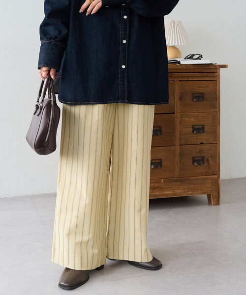 DISCOAT(ディスコート)の「アソートストライプワイドパンツ(その他パンツ・レディース・サックスブルー/イエロー・MEDIUM/LARGE)」の16枚目の写真