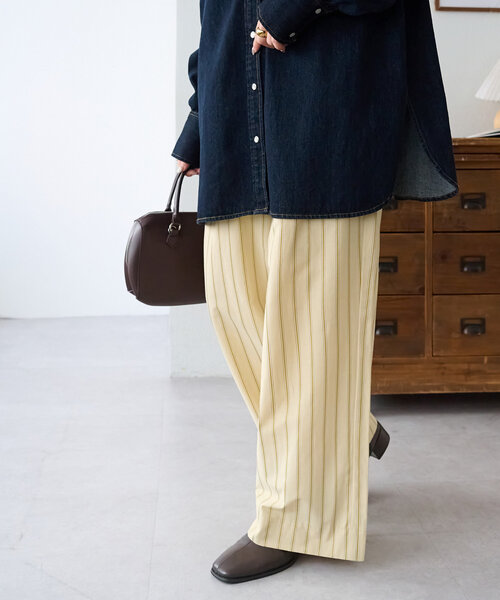 DISCOAT(ディスコート)の「アソートストライプワイドパンツ(その他パンツ・レディース・サックスブルー/イエロー・MEDIUM/LARGE)」の18枚目の写真