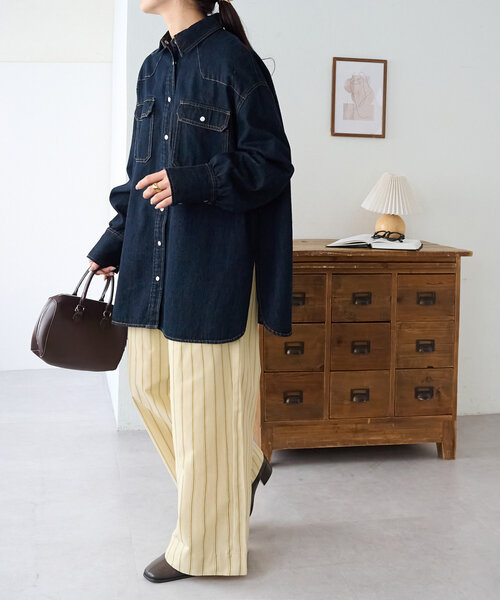 DISCOAT(ディスコート)の「アソートストライプワイドパンツ(その他パンツ・レディース・サックスブルー/イエロー・MEDIUM/LARGE)」の21枚目の写真