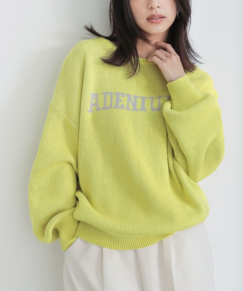 n'OrLABEL(ノアールレーベル)の「ロゴニットプルオーバー(ニット/セーター・レディース・ライトグリーン/ネイビー/アイボリー・FREE)」の5枚目の写真