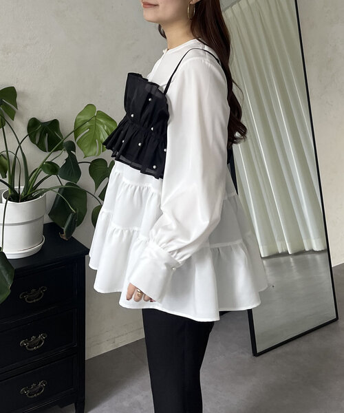 prose verse(プロズヴェール)の「【セットアイテム】ランダムパールビスチェ×ティアードブラウス(シャツ/ブラウス・レディース・オフホワイト・MEDIUM/LARGE)」の5枚目の写真