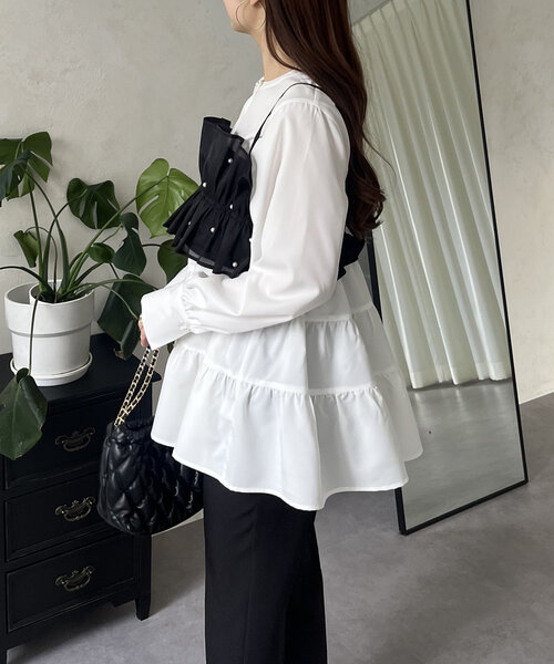 prose verse(プロズヴェール)の「【セットアイテム】ランダムパールビスチェ×ティアードブラウス(シャツ/ブラウス・レディース・オフホワイト・MEDIUM/LARGE)」の6枚目の写真