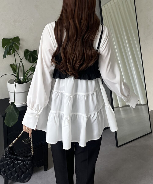 prose verse(プロズヴェール)の「【セットアイテム】ランダムパールビスチェ×ティアードブラウス(シャツ/ブラウス・レディース・オフホワイト・MEDIUM/LARGE)」の7枚目の写真