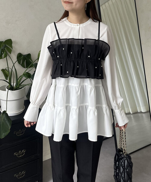 prose verse(プロズヴェール)の「【セットアイテム】ランダムパールビスチェ×ティアードブラウス(シャツ/ブラウス・レディース・オフホワイト・MEDIUM/LARGE)」の9枚目の写真