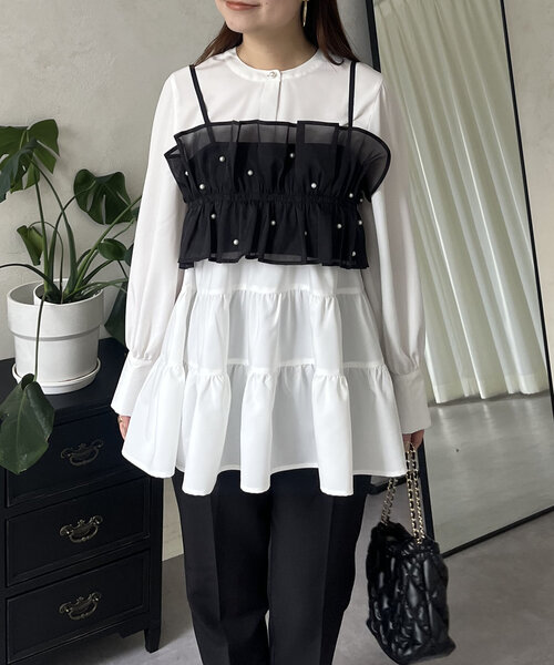 prose verse(プロズヴェール)の「【セットアイテム】ランダムパールビスチェ×ティアードブラウス(シャツ/ブラウス・レディース・オフホワイト・MEDIUM/LARGE)」の10枚目の写真