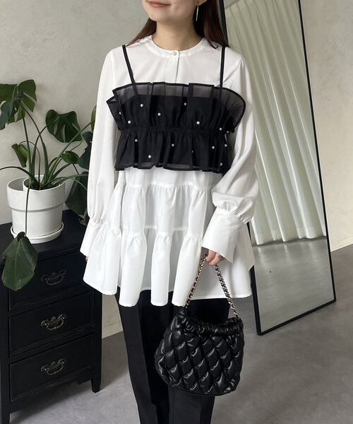 prose verse(プロズヴェール)の「【セットアイテム】ランダムパールビスチェ×ティアードブラウス(シャツ/ブラウス・レディース・オフホワイト・MEDIUM/LARGE)」の11枚目の写真