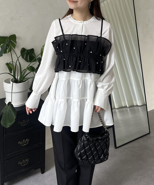 prose verse(プロズヴェール)の「【セットアイテム】ランダムパールビスチェ×ティアードブラウス(シャツ/ブラウス・レディース・オフホワイト・MEDIUM/LARGE)」の12枚目の写真