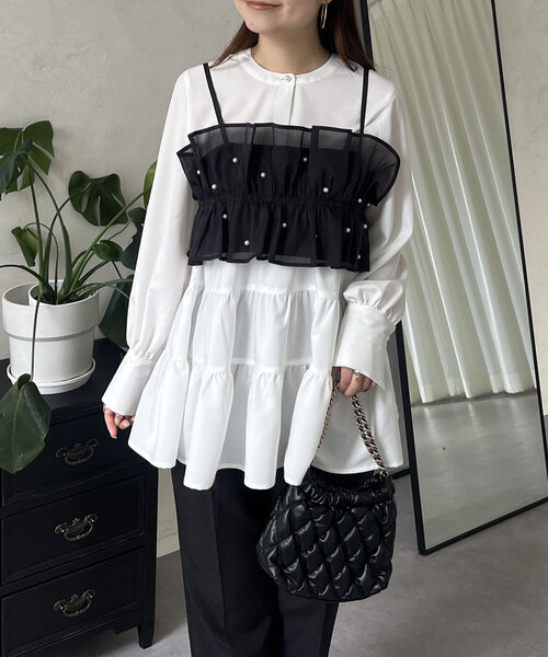 prose verse(プロズヴェール)の「【セットアイテム】ランダムパールビスチェ×ティアードブラウス(シャツ/ブラウス・レディース・オフホワイト・MEDIUM/LARGE)」の13枚目の写真