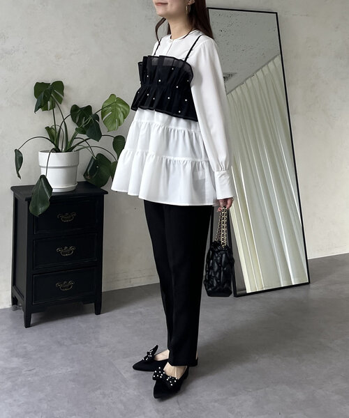 prose verse(プロズヴェール)の「【セットアイテム】ランダムパールビスチェ×ティアードブラウス(シャツ/ブラウス・レディース・オフホワイト・MEDIUM/LARGE)」の18枚目の写真