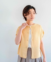 D（ディー）の「ペーパーヤーンフレンチ ニットベスト（ベスト）」