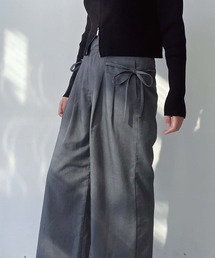 AS KNOW AS plus | ●サイドリボンワイドパンツ(スラックス)